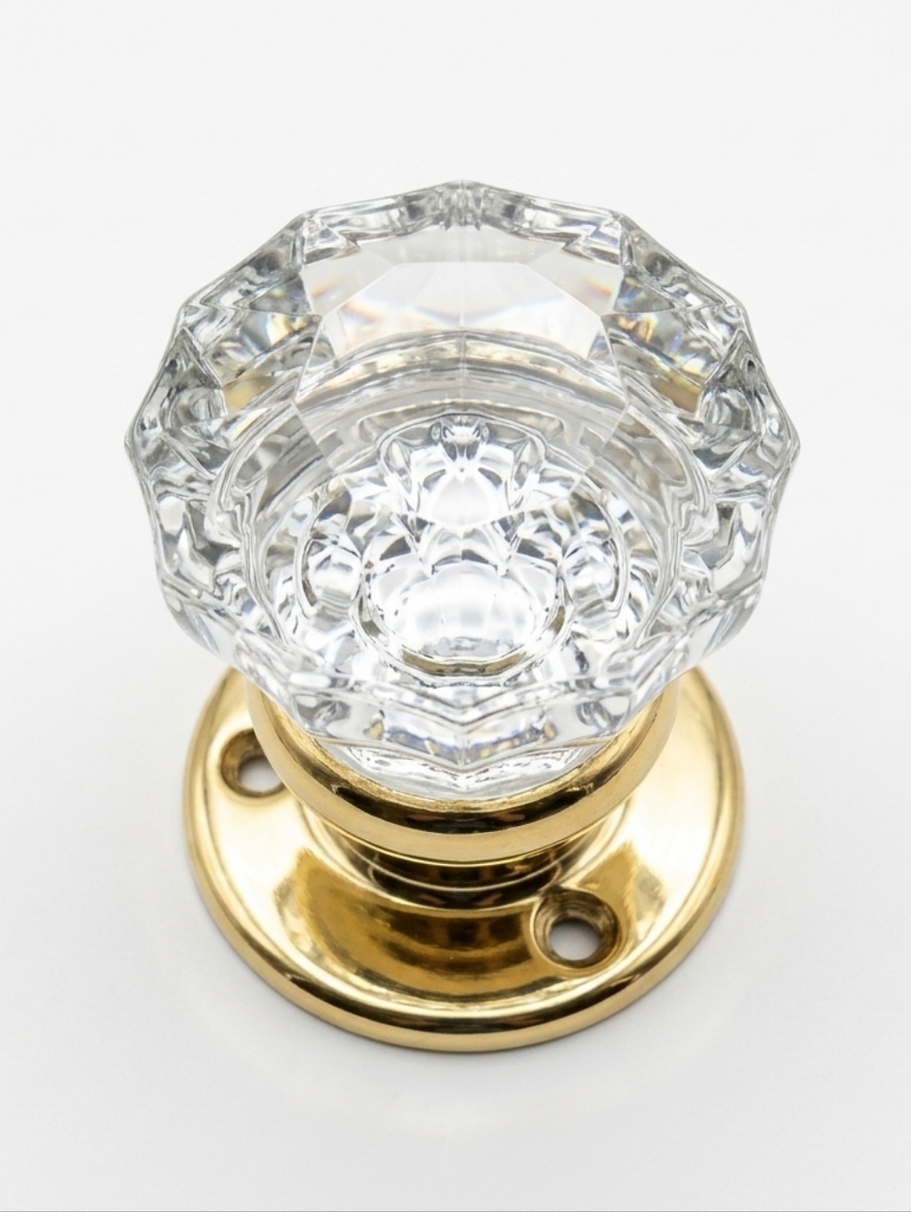 New Vintage Dexter Lock Co Crystal Brass Friction Closet Antique Set 1